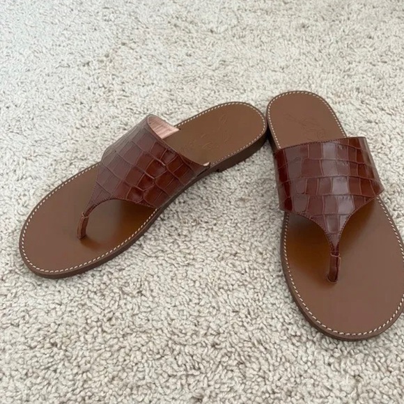 Brown J. Crew embossed croc leather upper & lining made in Italy. Size11 NWOT